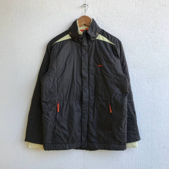 Rare !! Nike Swoosh Embroidered Logo Puffer Jacket Size M