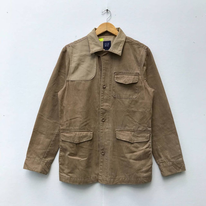 GAP Denim Jacket Button Down Tactical Pocket Size S Rare !