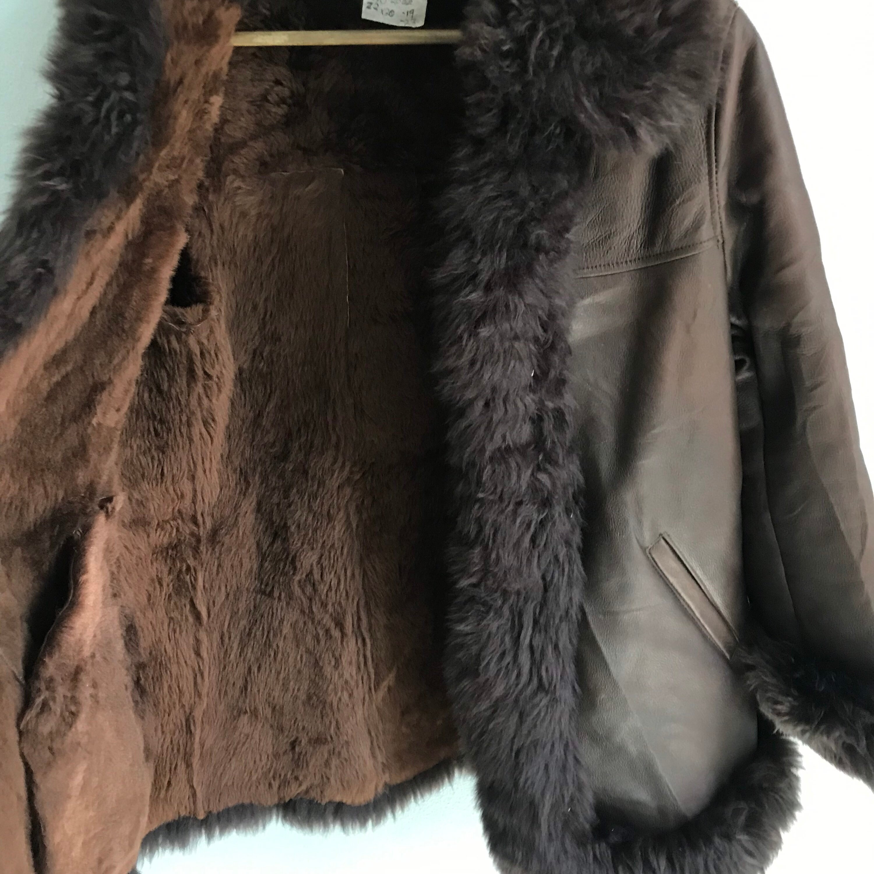 Genuine Leather Brown Shearling Fur High Neck Stylish Flying Suits ...