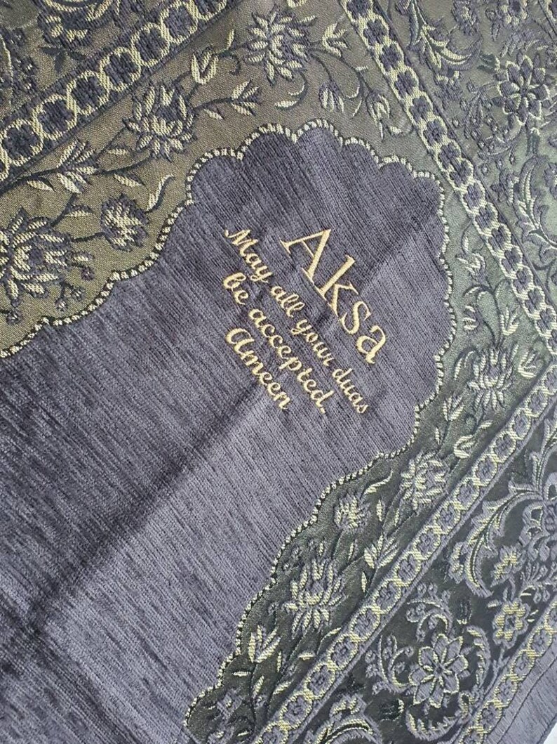 Personalised Prayer Mat Mussallah Sajada Don't favorite miss the campaign gr name any embroidered