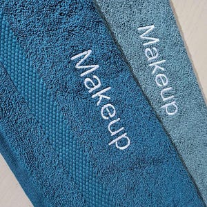 Personalized Makeup Face Towel: Embroidered Egyptian Cotton Flannel