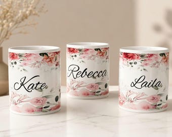 Personalised Mug | Floral | Valantines Gift | For Her | Mrs | Love | Arabic | Mum | Mothers day | Nan |Sister | Friend | Teachers gift