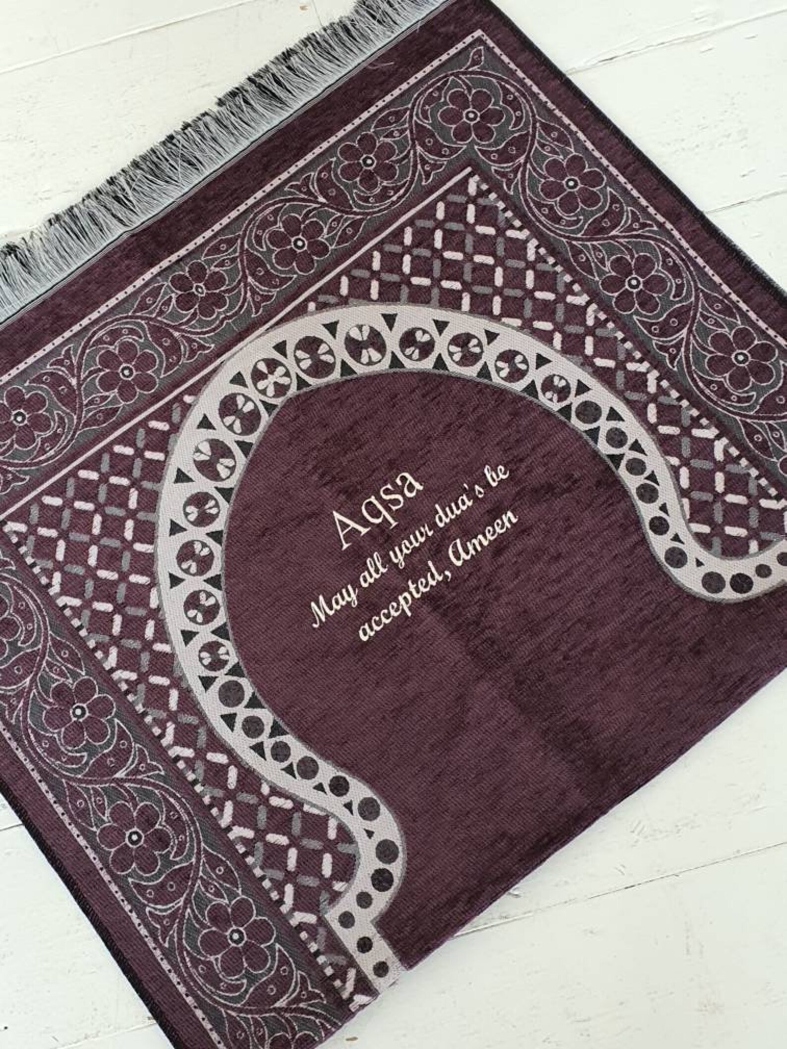 Personalised Prayer Mat Mussallah Sajada embroidered any name Etsy