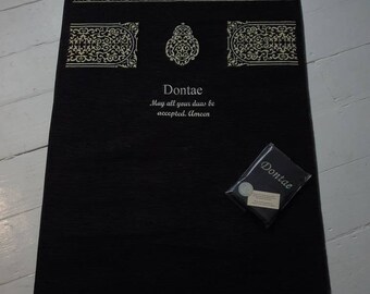 Personalised Kaba Kiswah Prayer Mat | kaaba Sajadah Wedding Gift |  Muslim Islamic Janamaz Rug | Ramadan Eid Gift | Umrah and Hajj gift