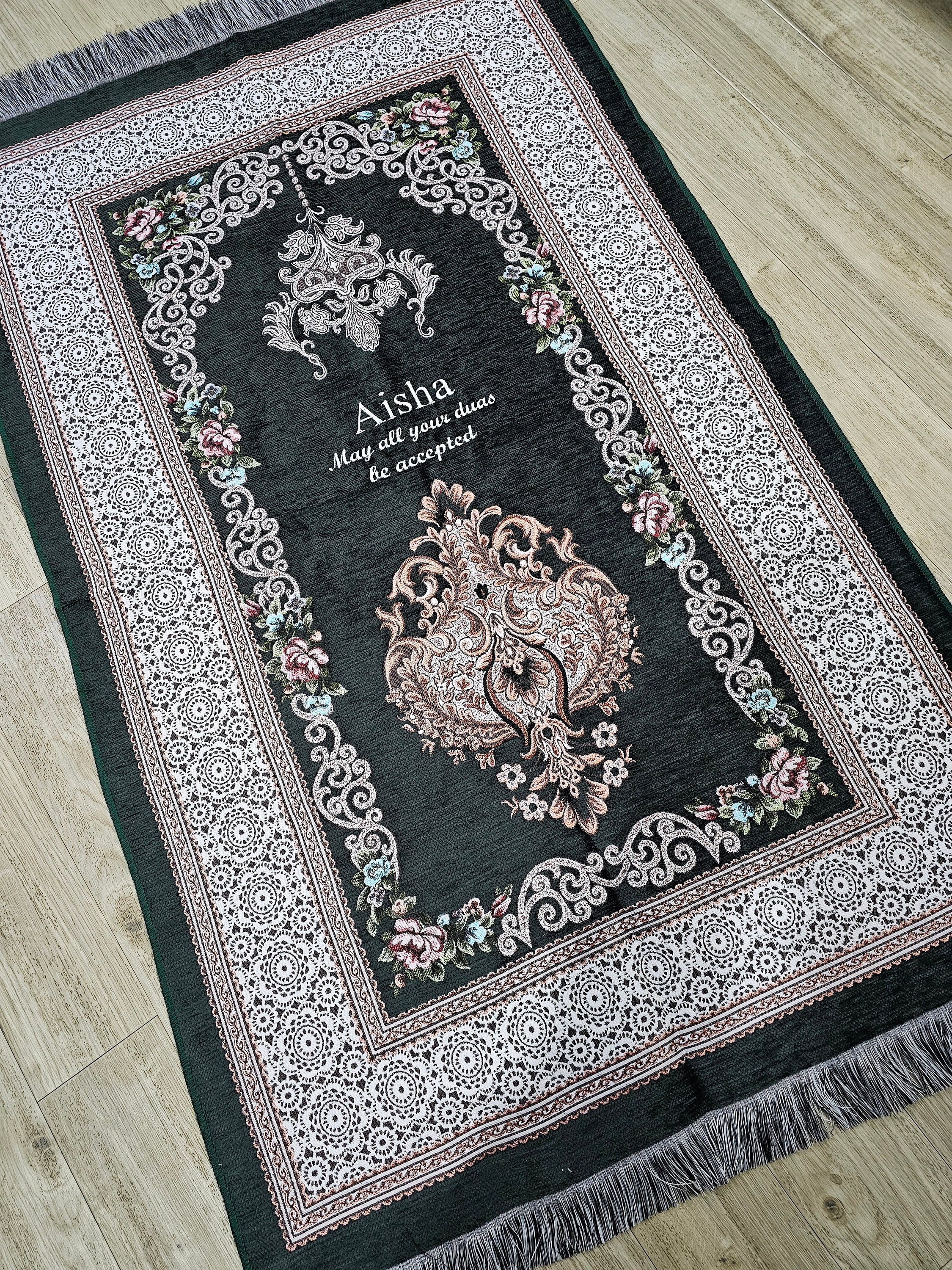 Tapis De Prière Personnalisé (Sajada) 100% Coton, Fait Main, épaisseur 2cm, Taille Au Choix