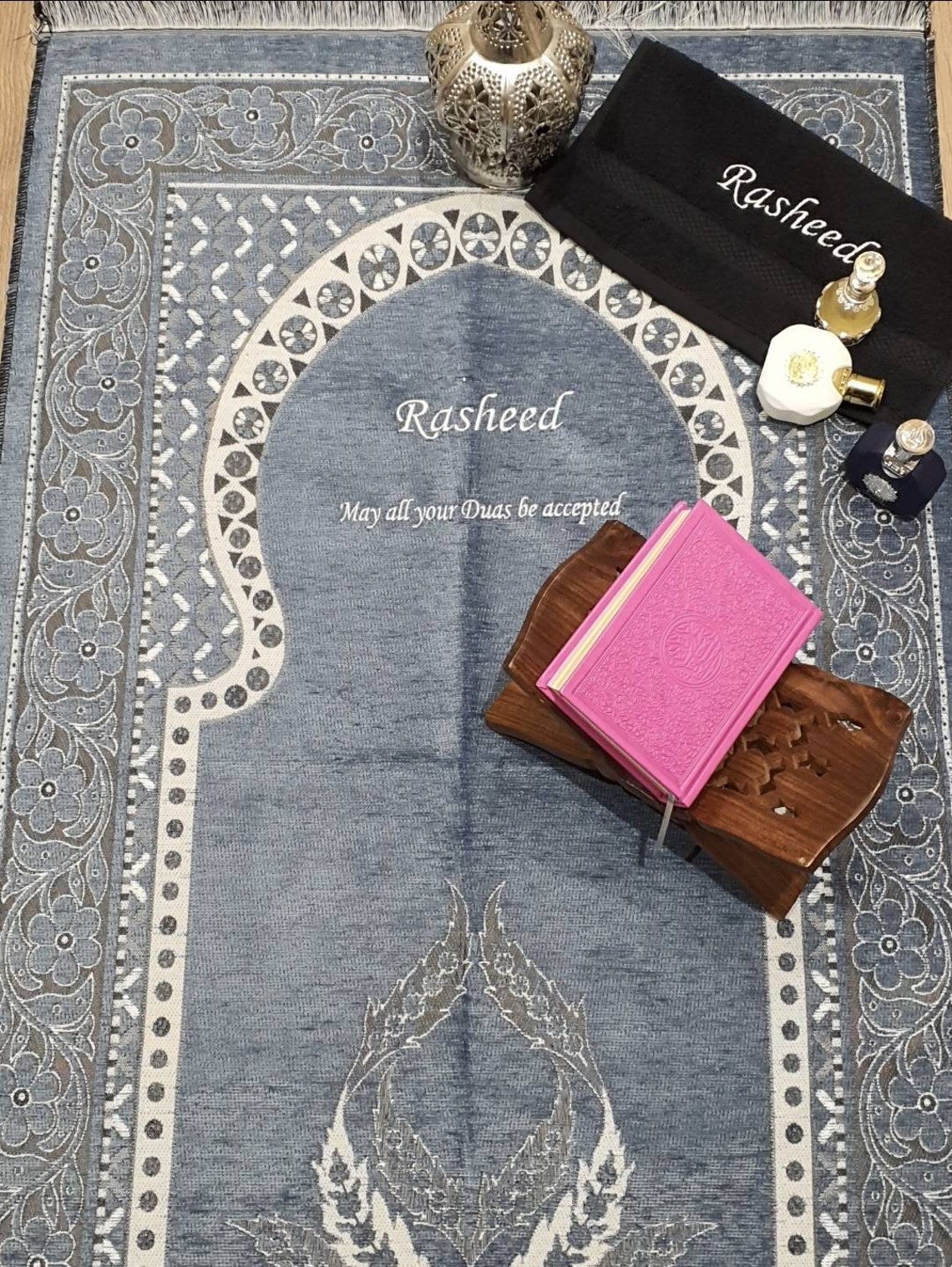 Personalised Prayer Mat Mussallah Sajada embroidered any name Etsy
