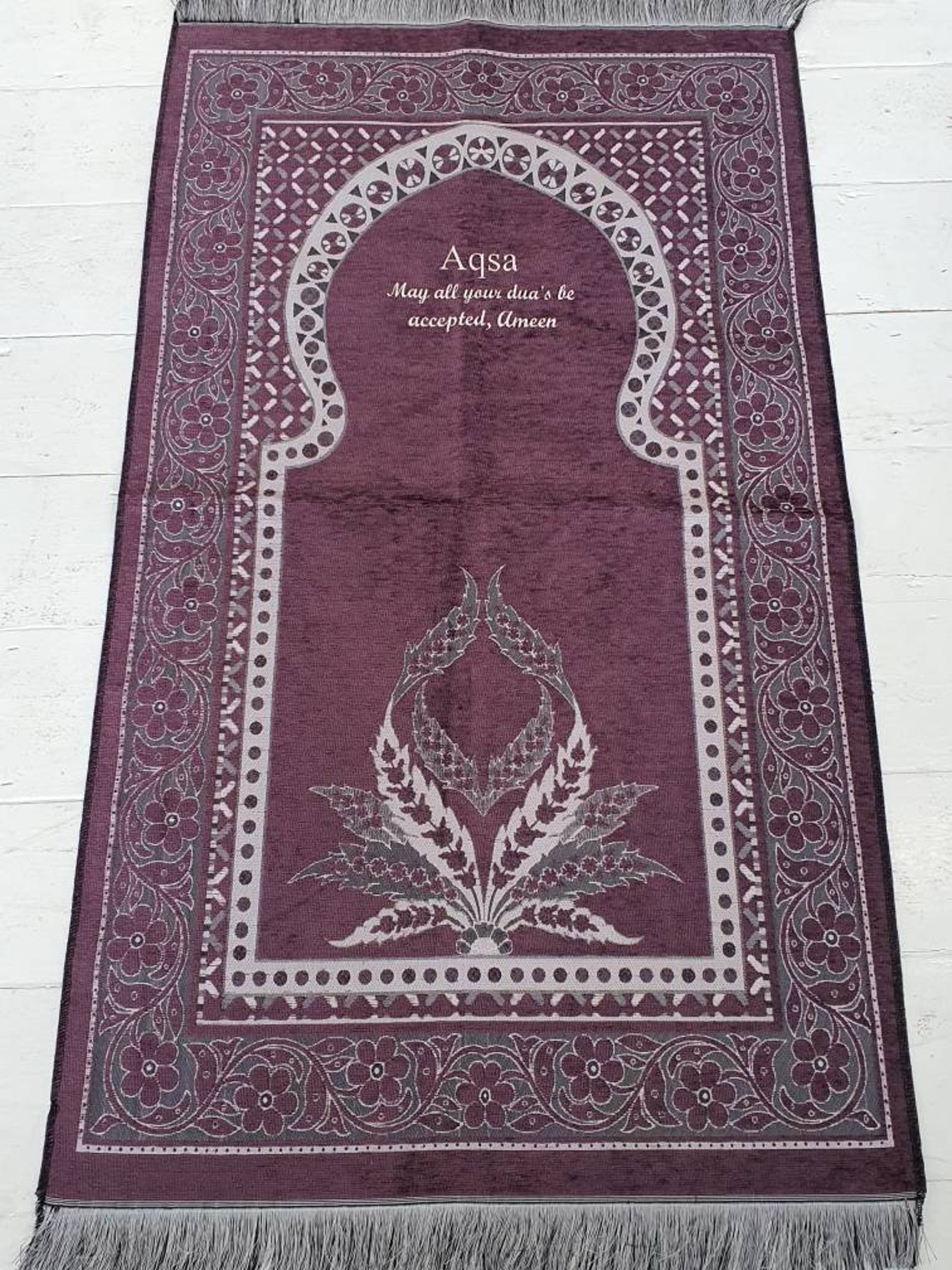 Personalised Prayer Mat Mussallah Sajada embroidered any name Etsy