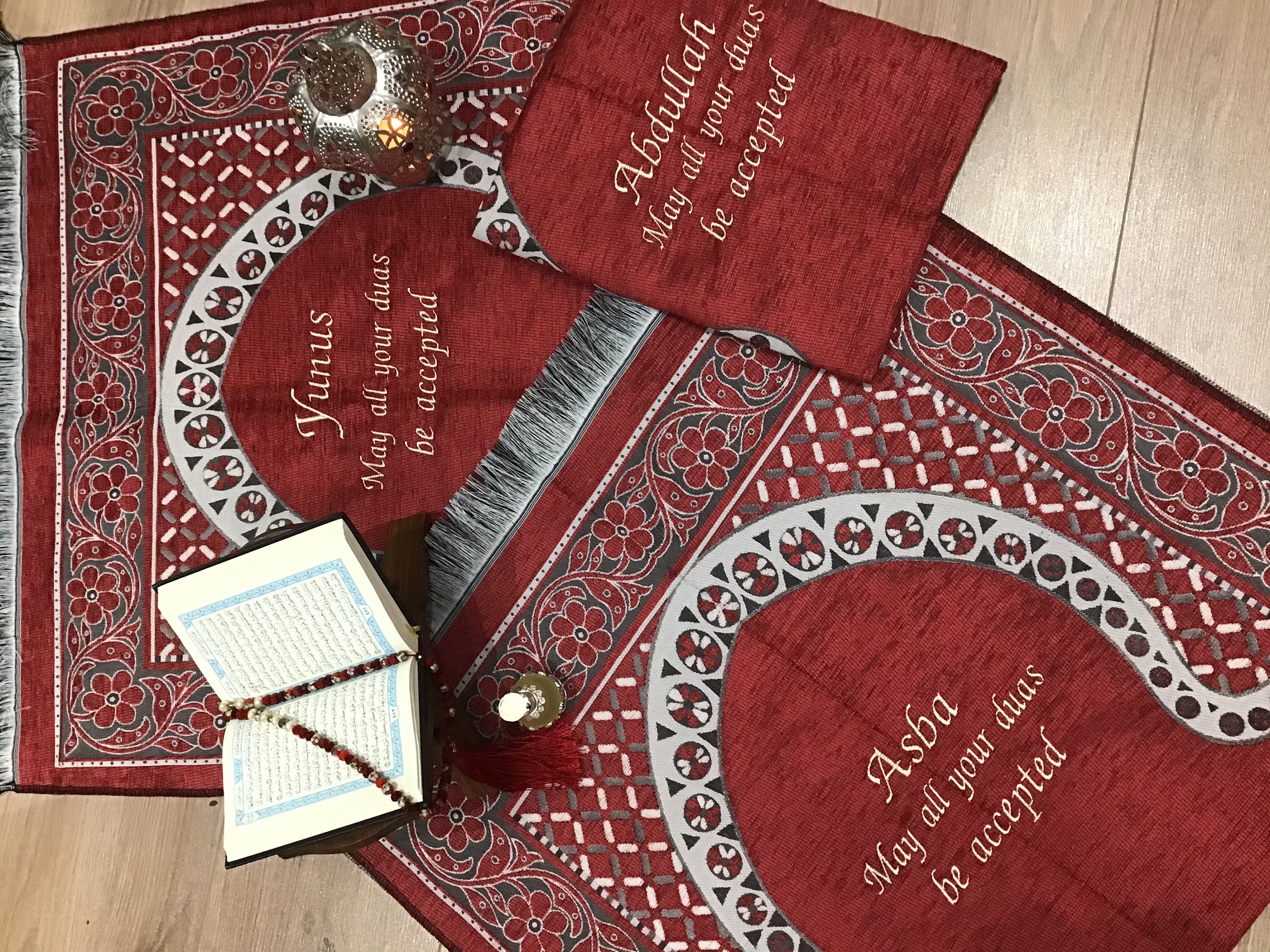 Personalised Prayer Mat Mussallah Sajada embroidered any name Etsy