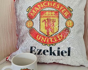 Manchester United Fan Football Gift | Customised Mug | Customised Cushion | Sequence Cusion