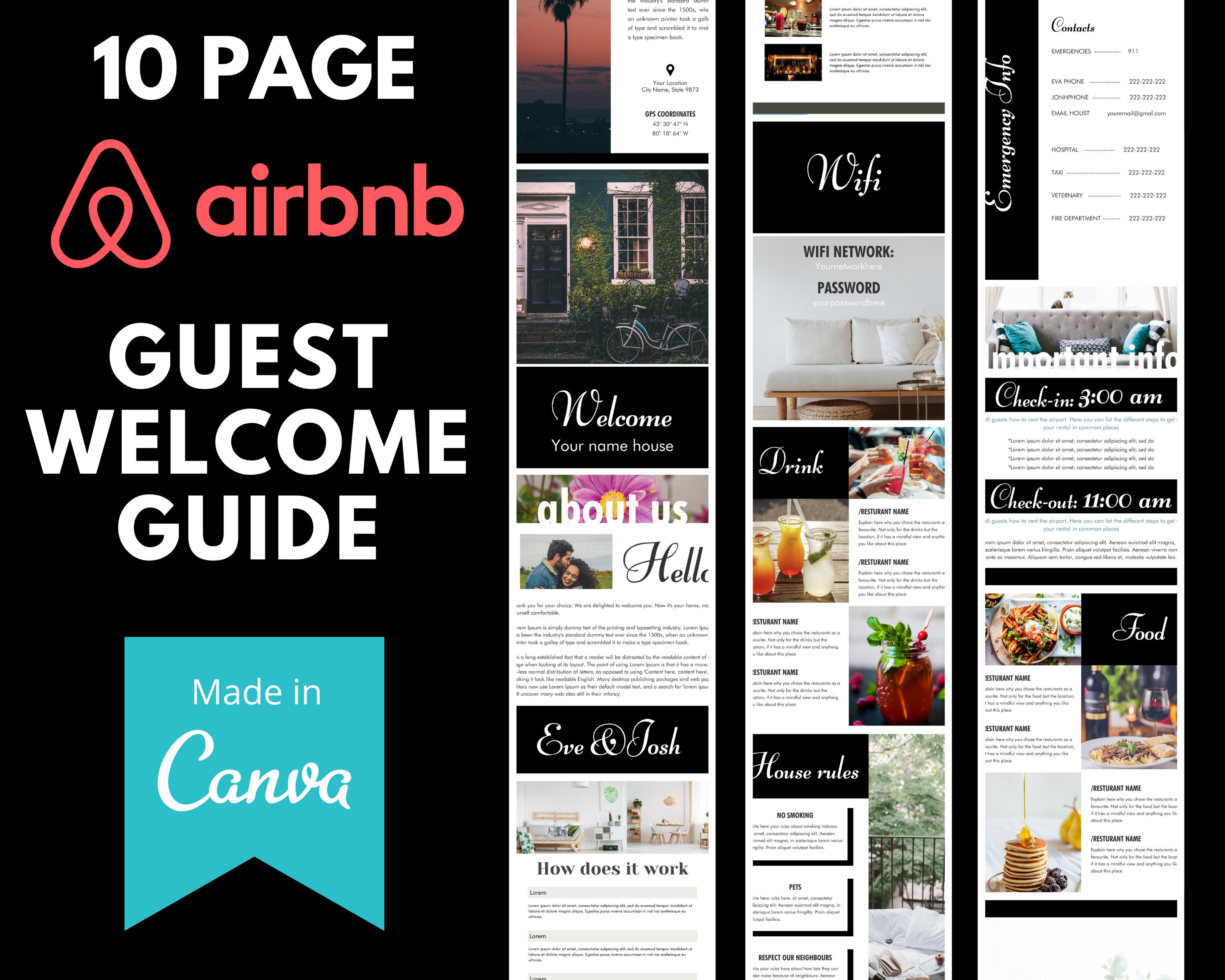 airbnb welcome book template word