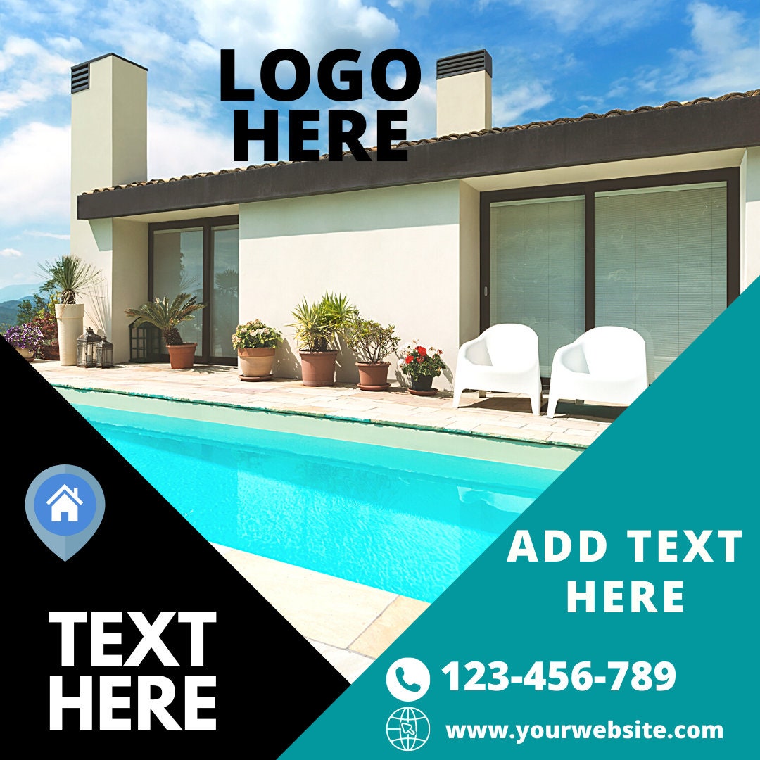  Canva Templates For Real Estate Blue Theme Realtor Etsy