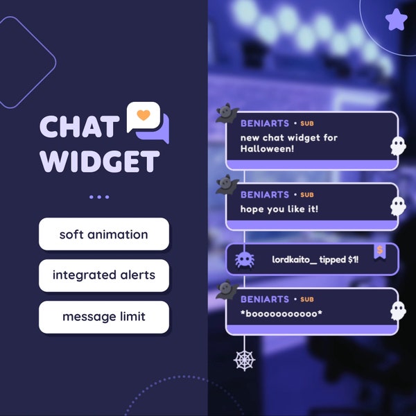 Chat Widget for Twitch with Alerts | Custom Spooky Halloween Chat | Streamelements OBS