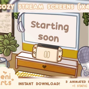 ANIMATED COZY SCREENS X4 | Cottagecore Stream Scenes | Starting Waiting Ending Offline