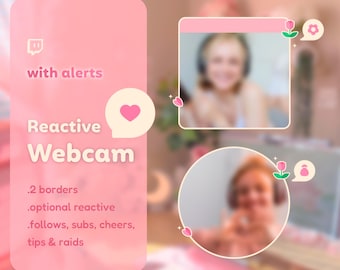 Reactivate Webcam with Alerts x2 | Tulip Themed Webcam Borders for Stream | StreamelementsOptional