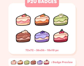 P2U Sweet Cake Badges for Twitch | Sub Bit Badges