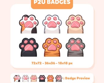 P2U Paw's Cat Badges for Twitch | Sub Bit Badges