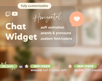 Leaf Horizontal Chat Widget for Twitch and Youtube | Coworking Cozy Streams | Streamelements - OBS