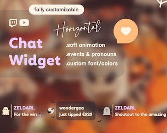 Halloween Horizontal Chat Widget for Twitch and Youtube | Coworking Cozy Streams | Streamelements - OBS