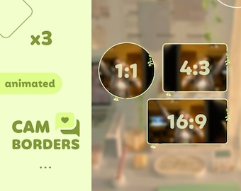 ANIMATED WEBCAM BORDERS X3 | Plant Themed Webcam Borders for Stream | Plant Cozy Lofi
