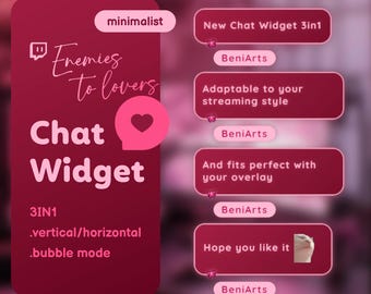 3IN1 Enemies to Lovers Chat Widget for Twitch | Love Valentines | Streamelements OBS