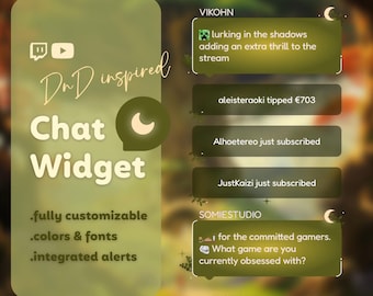 DnD Druid Customizable Chat Widget for Twitch and Youtube | Coworking Cozy Streams | Streamelements - OBS