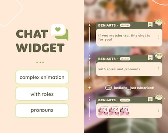 Chat Widget for Twitch with Alerts | Matcha Tea Chat | Streamelements - OBS
