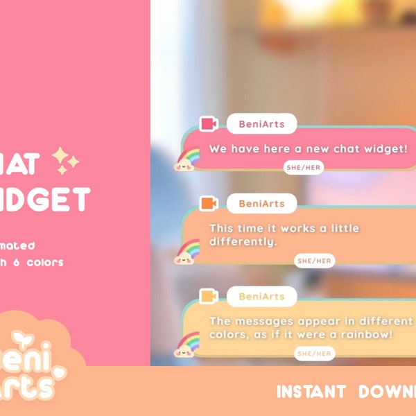 Rainbow Twitch Chat Widget Etsy