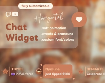 Fall Horizontal Chat Widget for Twitch and Youtube | Coworking Cozy Streams | Streamelements - OBS