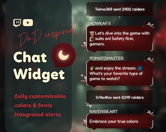 DnD Rogue Customizable Chat Widget for Twitch and Youtube | Coworking Cozy Streams | Streamelements - OBS