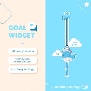 Goal Widget for Twitch | Whale Gacha Goal | Streamelements OBS