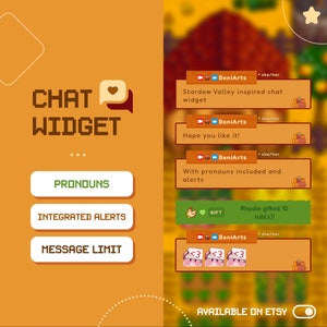 Chat Widget for Twitch with Alerts | Stardew Valley Inspired Chat | Streamelements OBS