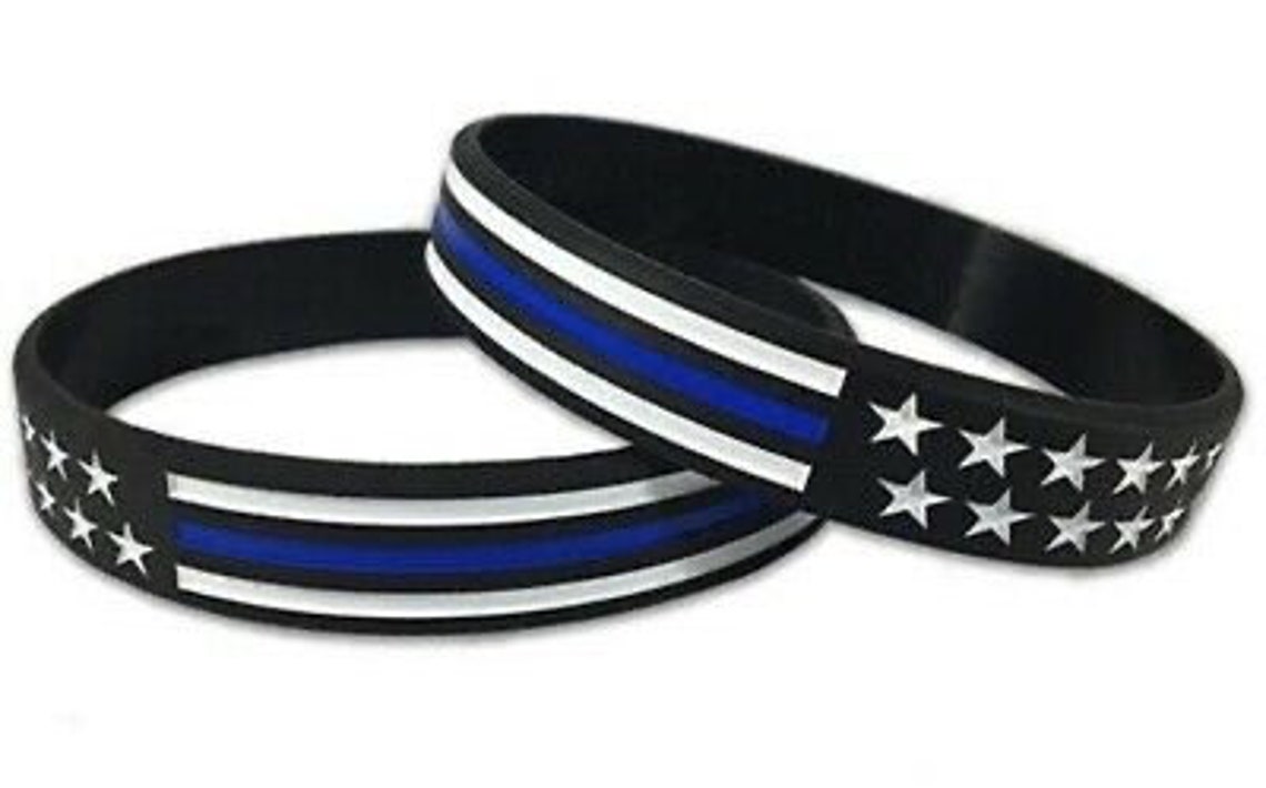 Thin Blue Line Wristbands Back the Blue Bracelet Law Etsy