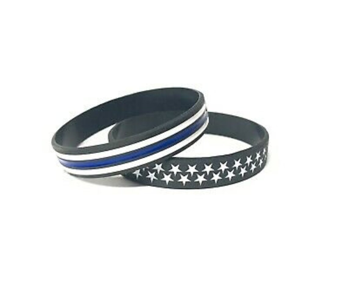 Thin Blue Line Wristbands Back the Blue Bracelet Law Etsy
