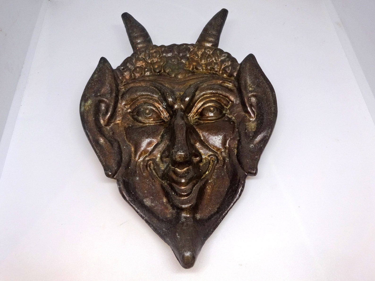 Devil Face Ashtray Cast Iron Mephistopheles Lucifer Satan Etsy