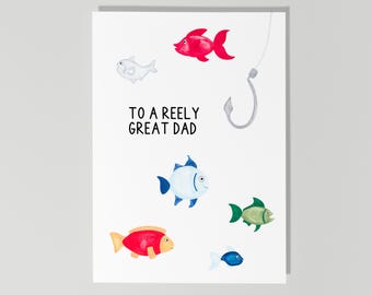 Funny Fishing Father's Day Card, Reely Great Dad Funny Fishing Father's Day Card, Reely Great Dad
