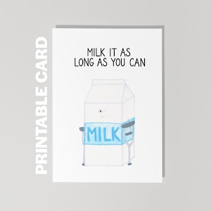 Carte de rétablissement imprimable, carte Milk It, carte de rétablissement drôle, carte de chirurgie