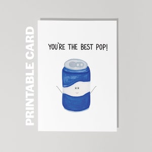 Carte de fête des pères imprimable, carte de grand-père, vous êtes la meilleure pop