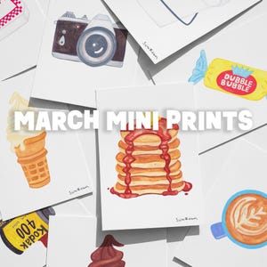 Mini Vending Machine Watercolor Art Prints MARCH