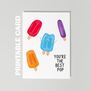 Carte de fête des pères imprimable pour Pop, carte de fête des pères pour grand-père, carte de voeux drôle de fête des pères imprimable, vous êtes le meilleur pop