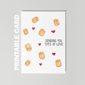 Tarjeta de aniversario imprimible, divertida tarjeta para el día de San Valentín, te envío mucho amor