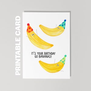 Cartão de aniversário para imprimir, É seu aniversário, vá à loucura, Cartão de feliz aniversário, Cartão de aniversário engraçado