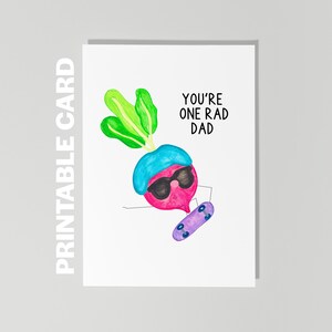 Druckbare Vatertagskarte, Du bist ein Rad-Dad, lustige Papa-Karte, Vatertags-Skateboard-Karte, Papa-Witz-Karte