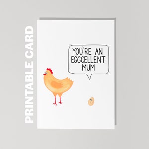 Cartão para o Dia das Mães para imprimir, Você é uma mãe excelente, Cartão para o Dia das Mães da Chicken