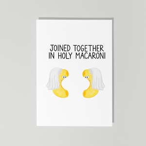 Funny LGBTQ Wedding Card, Pasta Wedding Card, Funny Engagement Card, Two Brides Wedding Card, Mac and Cheese Card