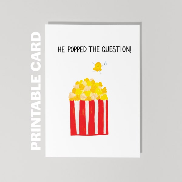He Popped the Question Printable - Etsy