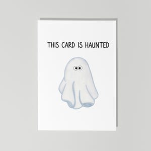 Funny Halloween Card, This Card Is Haunted, Ghost Card, Funny Fall Card