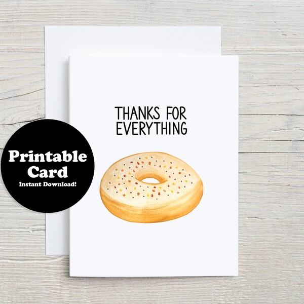 Bagel Thank You Cards - Etsy