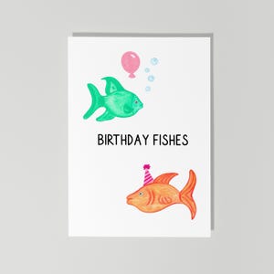 Carte de joyeux anniversaire, anniversaire de poissons, carte d'anniversaire drôle, carte d'anniversaire de pêche