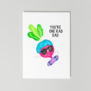 Carte drôle de fête des pères, vous êtes un papa rad, carte pour papa, carte de blague de papa, carte de skateboard de papa