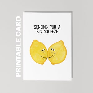 Carte de soutien à imprimer, carte de vœux, carte de sympathie, carte de voeux citron